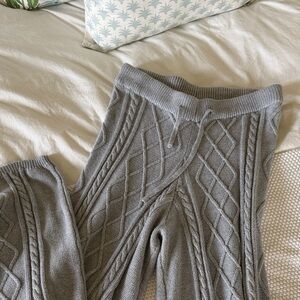 Edikted Gray Cable Knit Lounge Pants